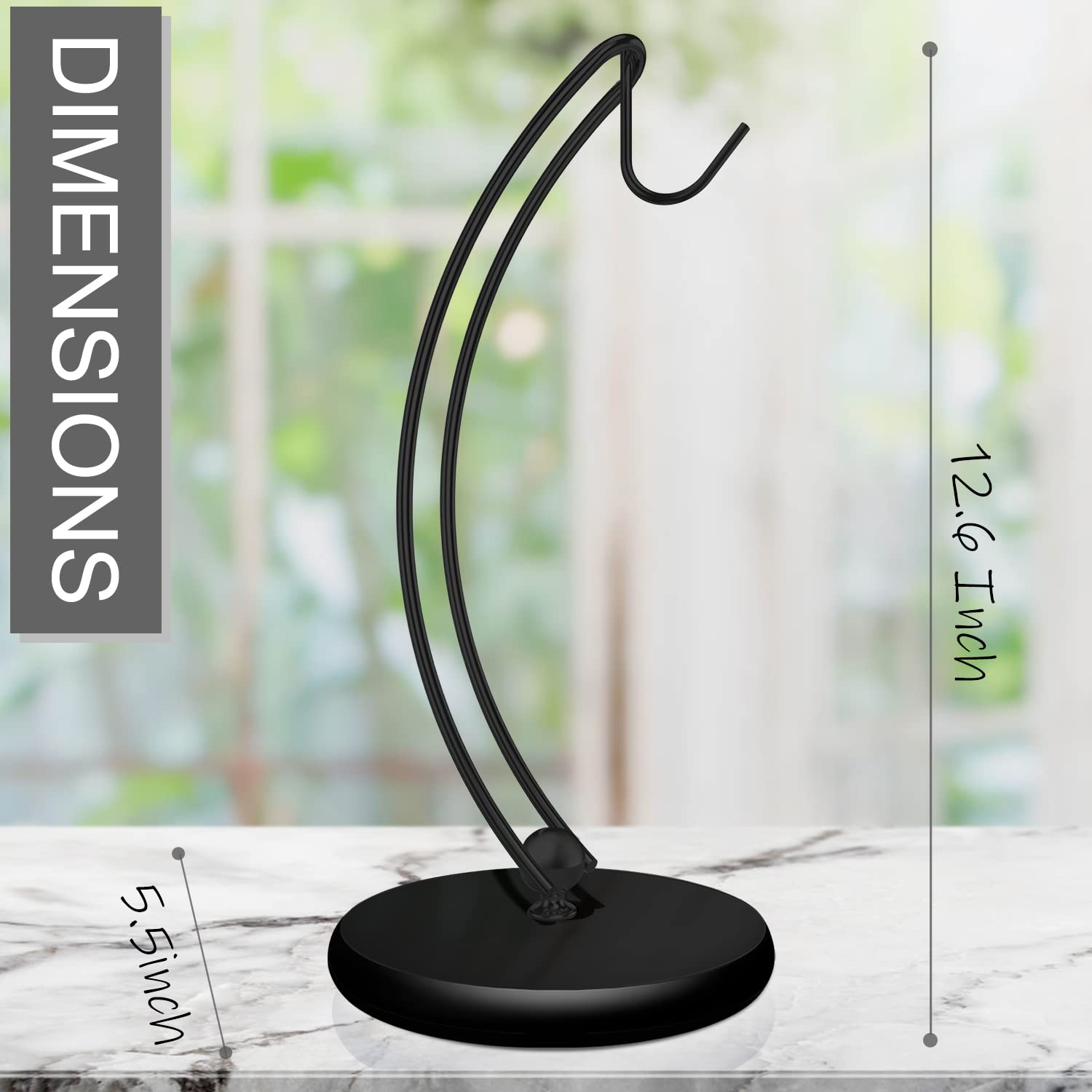 Signice banana holder stand shows a stable banana tower that helps prevent bruising.
