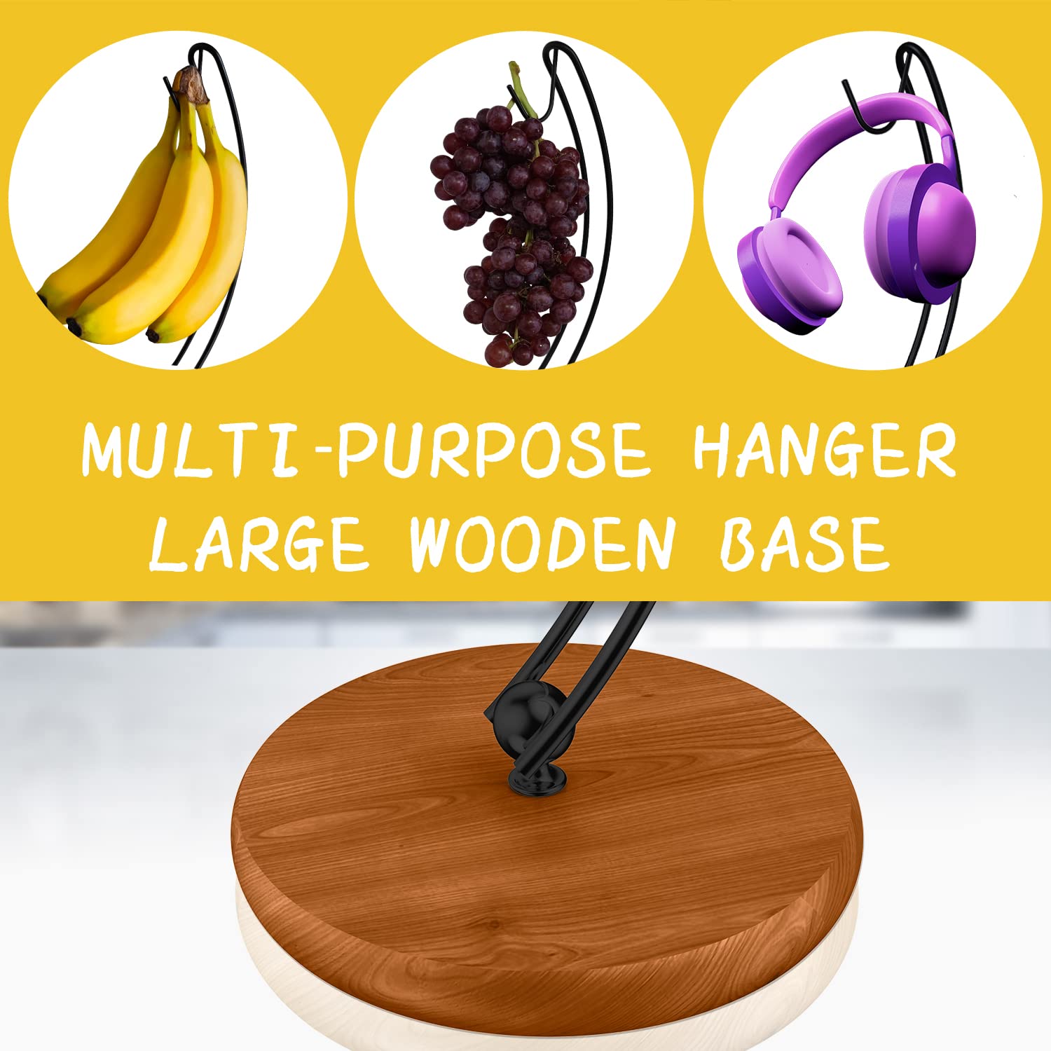 Signice modern kitchen banana hanger with stainless steel rack for easy access.