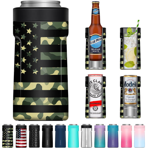 Signice universal can cooler camouflage flag secures slim cans outdoors