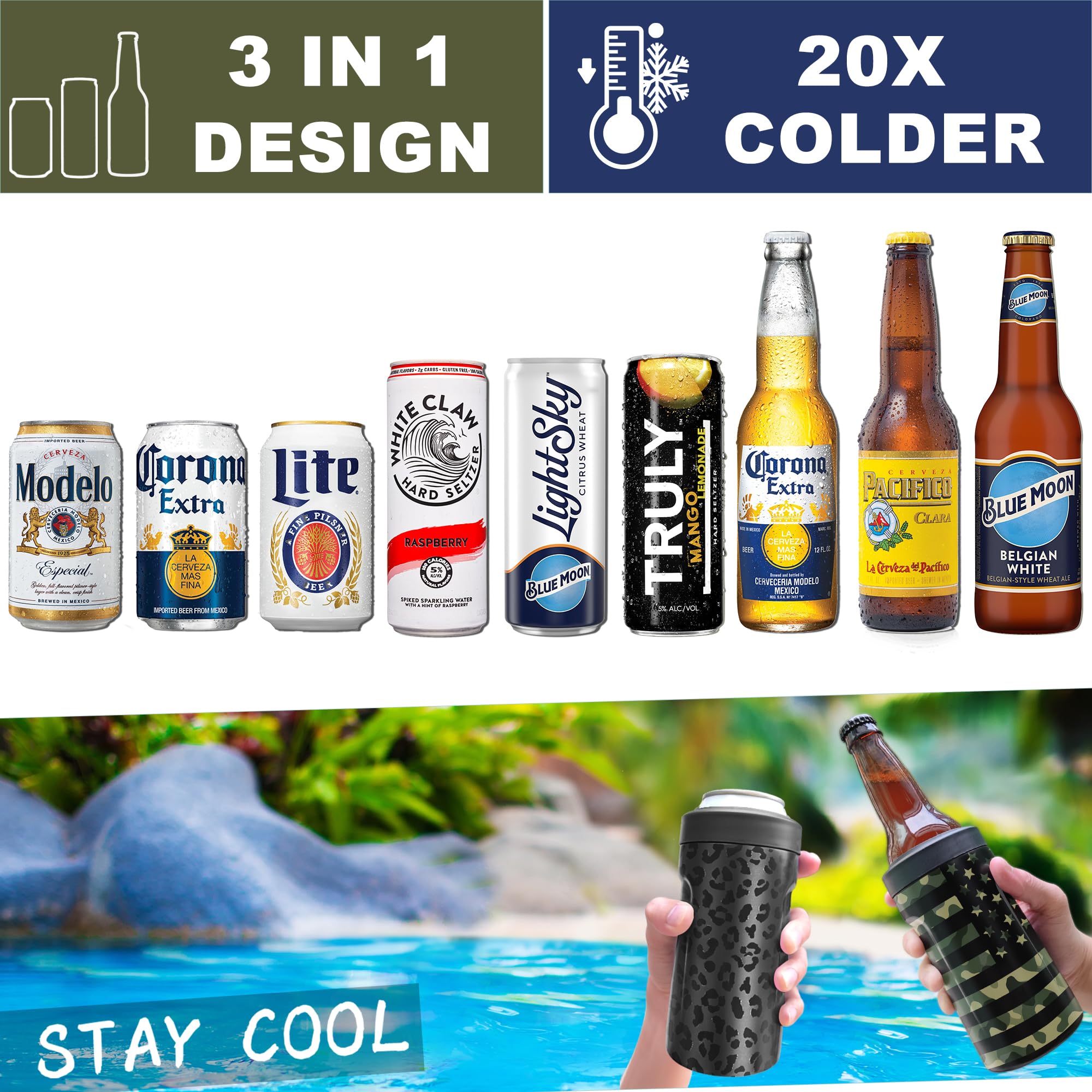 Signice can cooler insert-fit demonstrates easy push-lock for slim cans