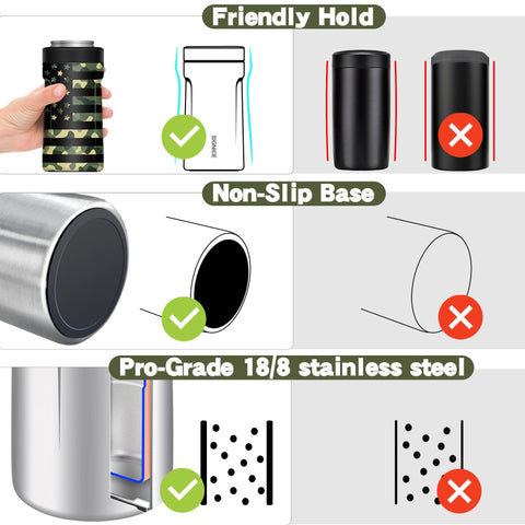 Signice universal can cooler sweat-proof exterior prevents condensation drips