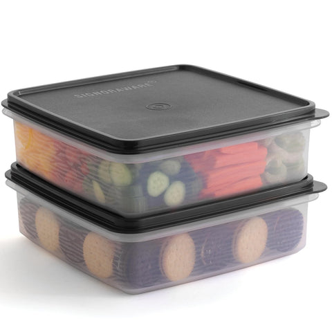 Signora Ware 2-pack 3L containers showcase clear bodies for easy visibility and organized food storage.