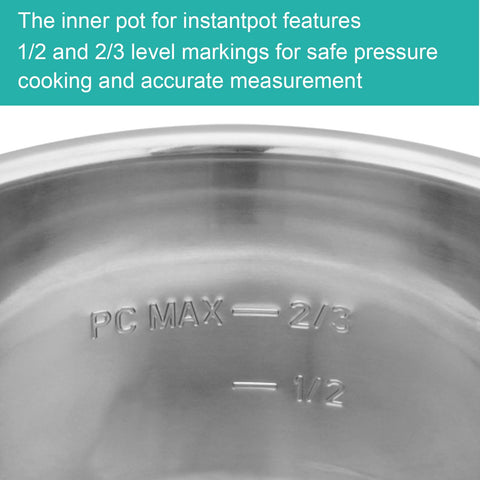 Siireemuu inner pot shows measurement markings for safe pressure cooking