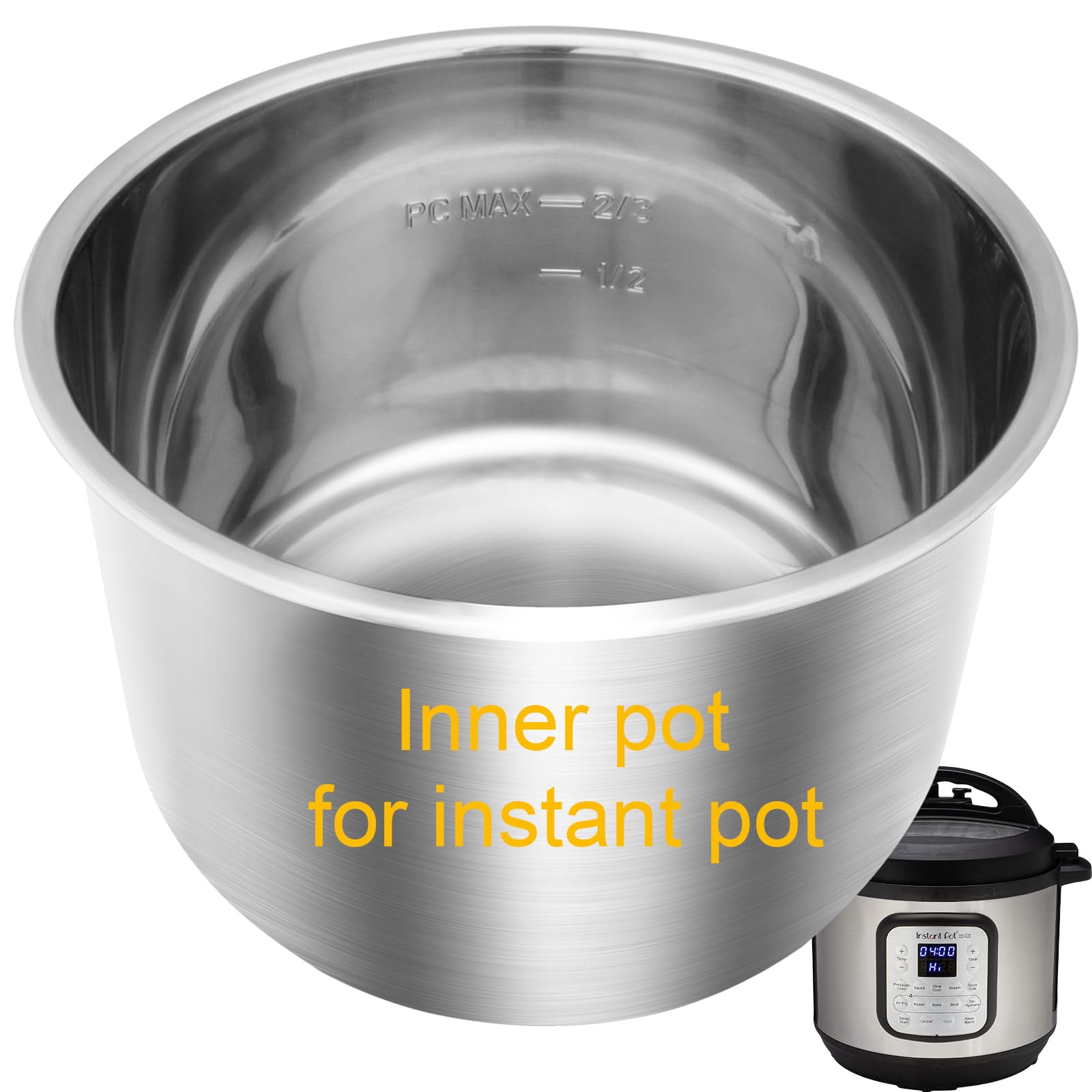 Siireemuu Instant Pot 6QT inner pot top view showing edge and interior space for even heating