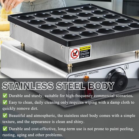 SIJIDING mini pancake maker durable stainless steel body for daily use