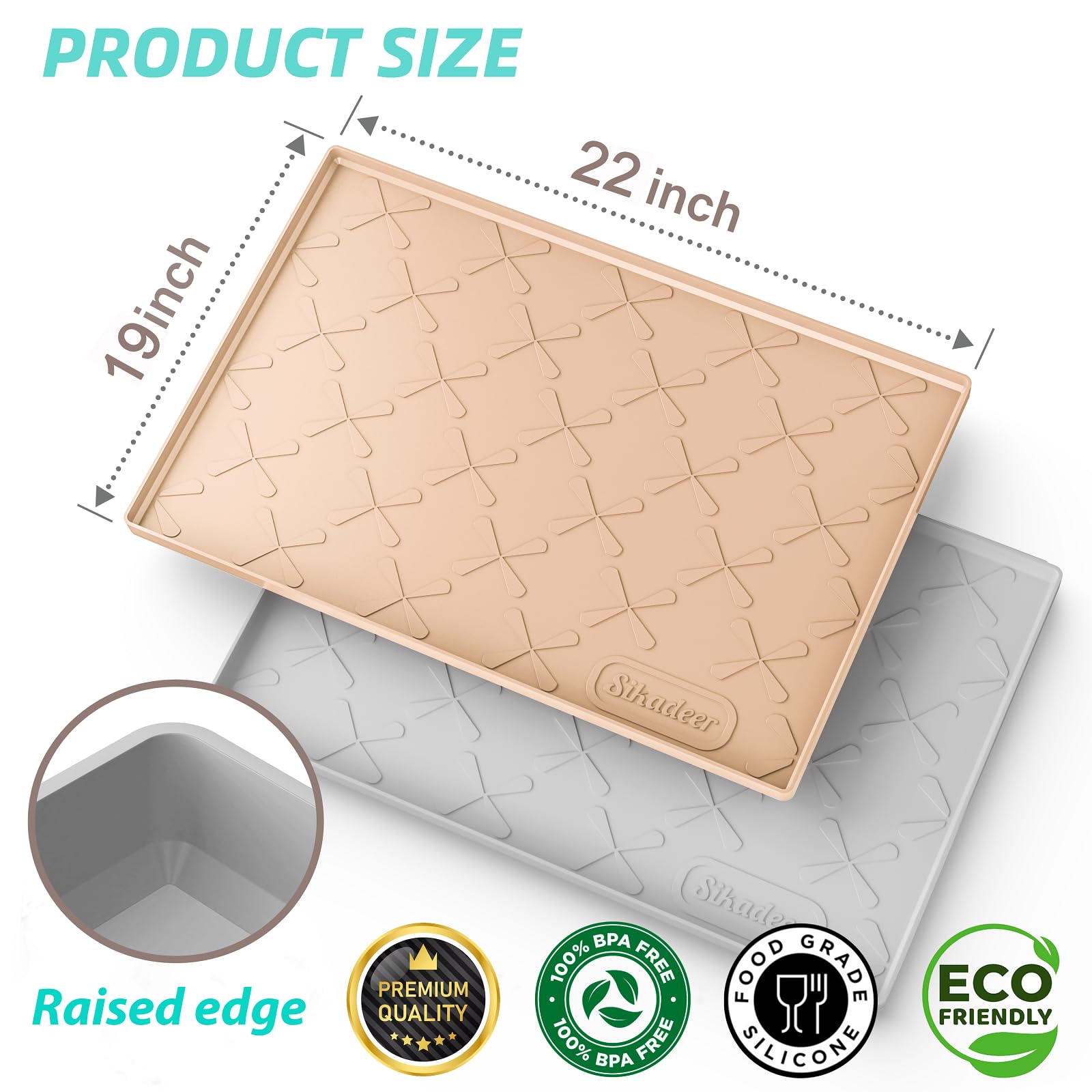 SIKADEER silicone cabinet liner anti-slip surface keeps items secure