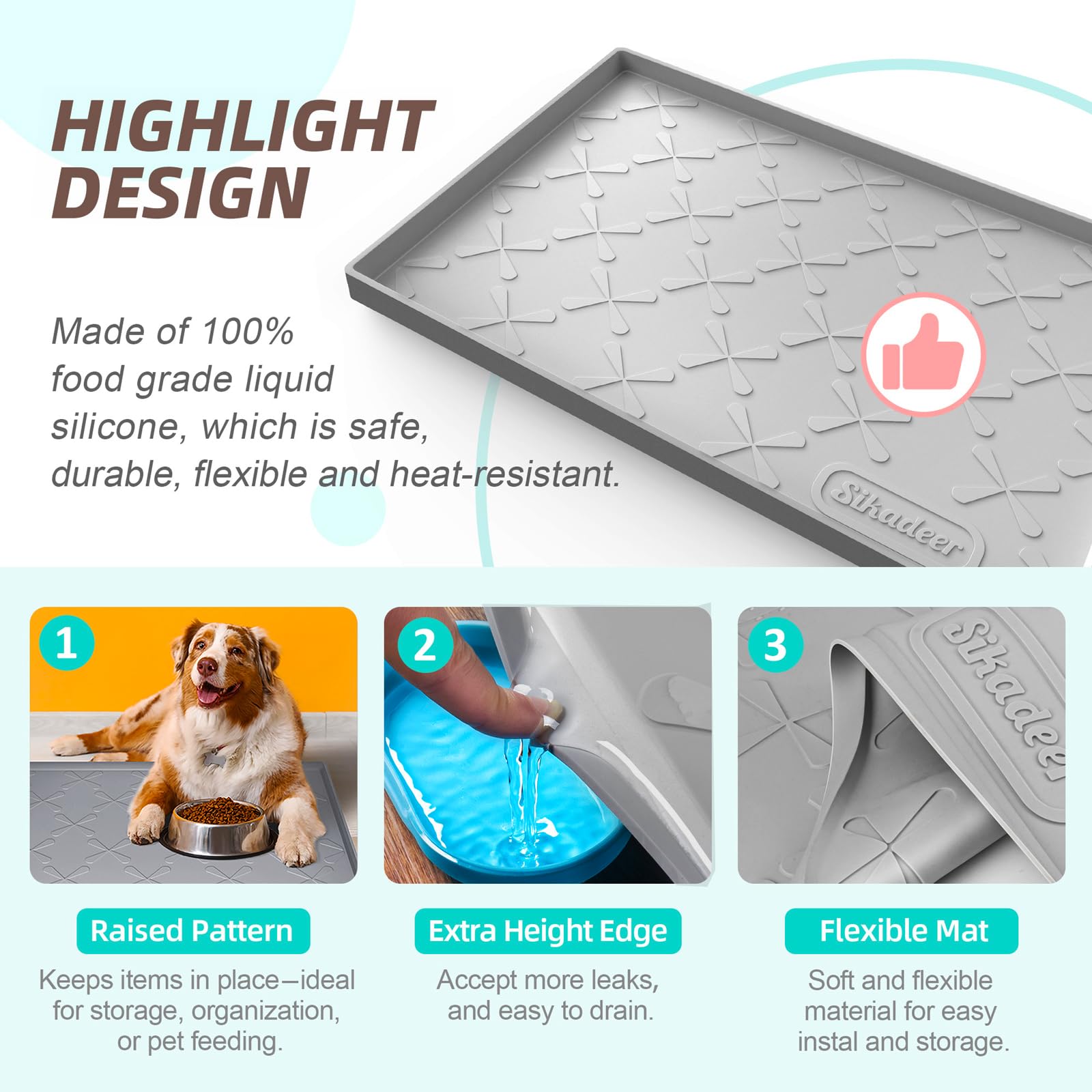 SIKADEER silicone mat doubles as a kitchen drawer liner for a neat space.