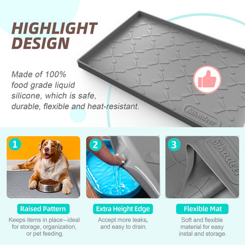 SIKADEER waterproof silicone mat keeps kitchen surfaces clean and dry.