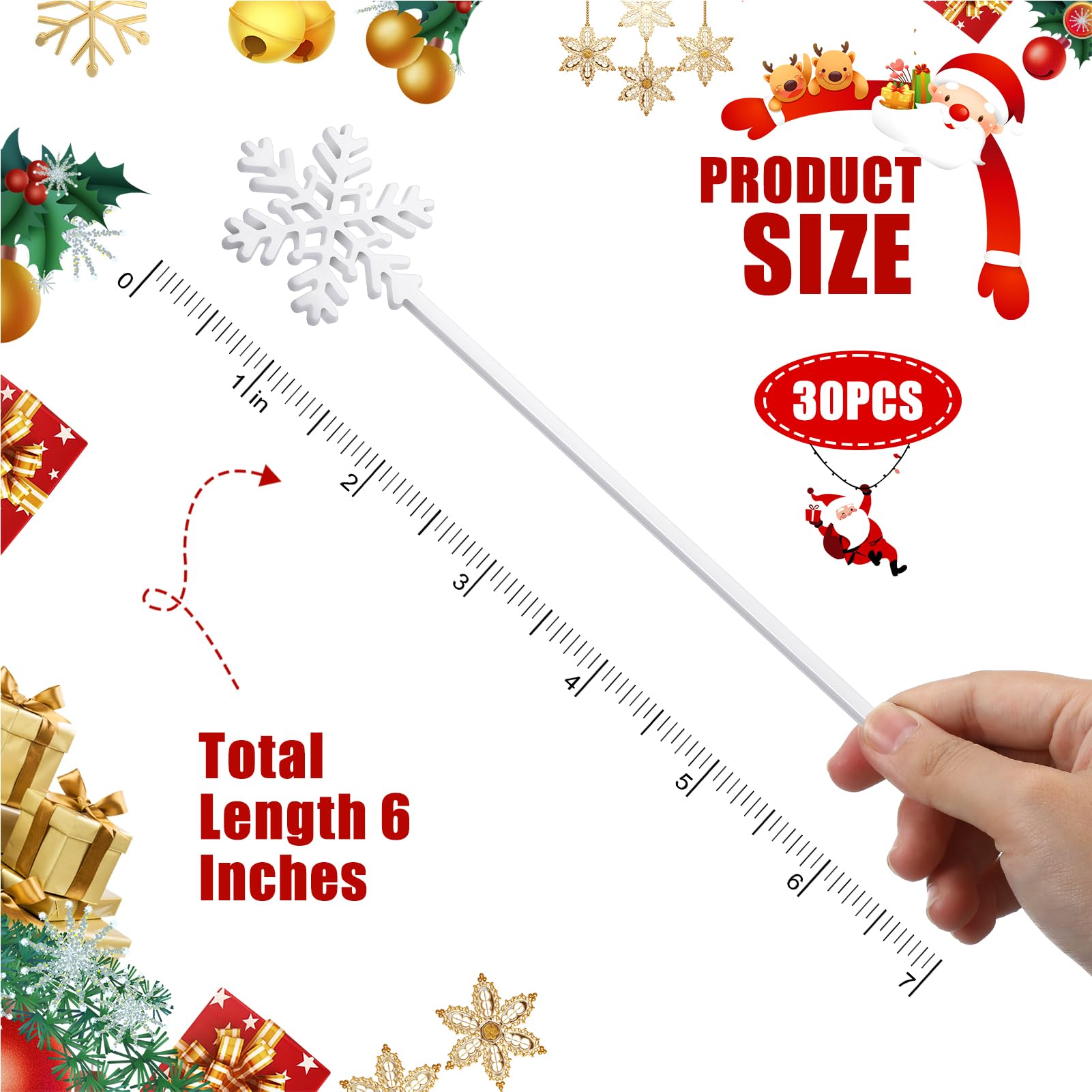 SiliFine 15 cm winter stir sticks offer comfortable grip for cocktails.
