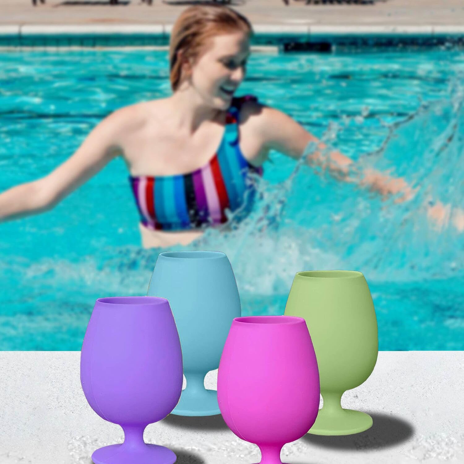 Sili Wraps durable stemmed glass for indoor gatherings and travel-friendly meals.