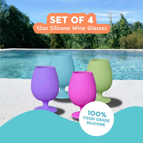 Sili Wraps unbreakable silicone wine glass, 12oz, heat resistant for hot and cold drinks.