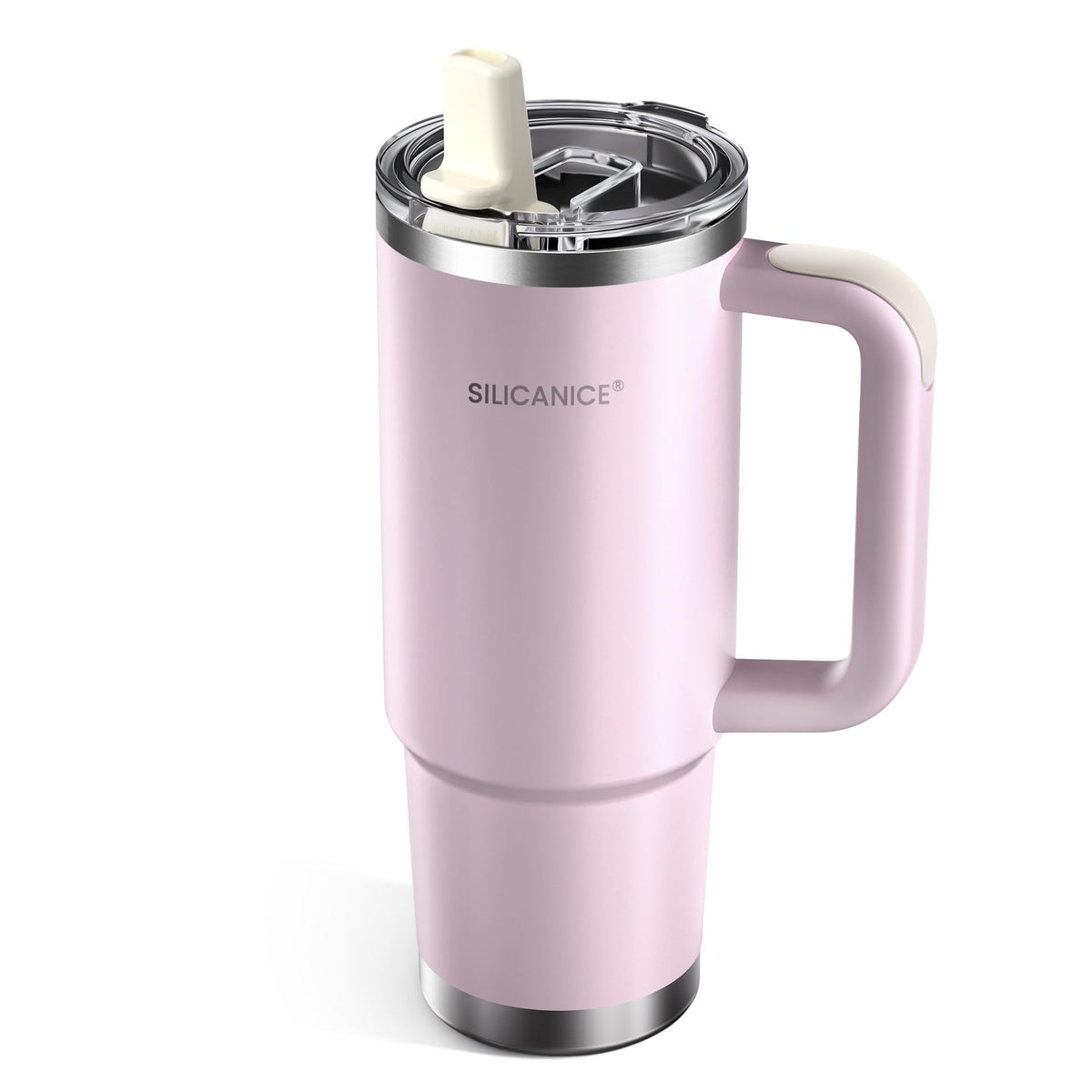 SILICANICE 30oz pink tumbler with 360 sip design for on‑the‑go hydration