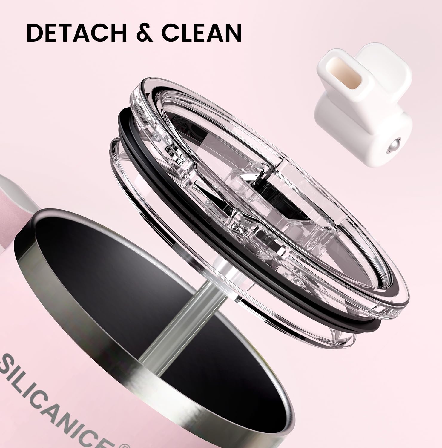 SILICANICE pink tumbler, dishwasher safe for easy maintenance