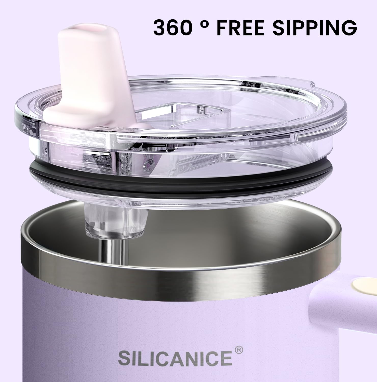 SILICANICE leakproof lid prevents spills during travel and movement.