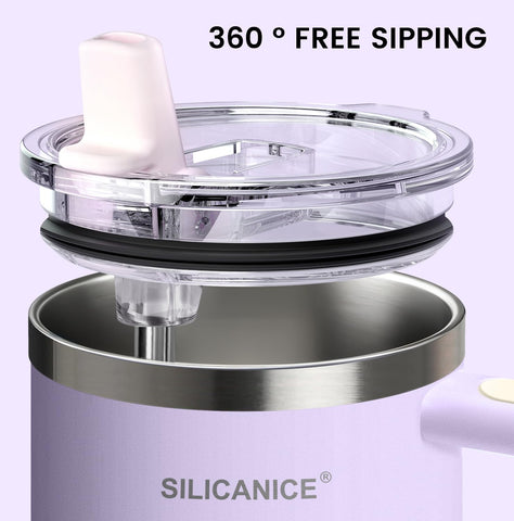 SILICANICE leakproof lid prevents spills during travel and movement.