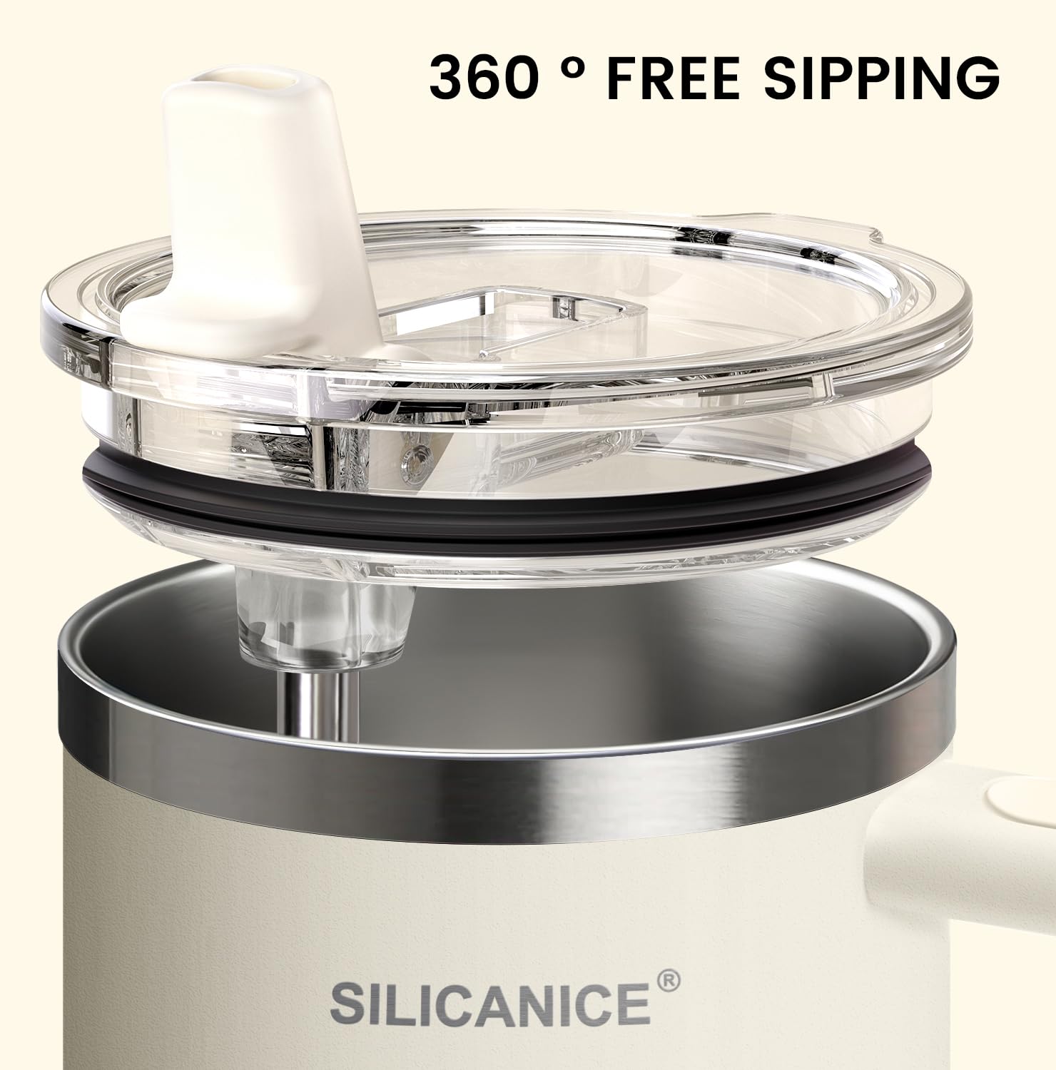 SILICANICE leakproof airtight lid keeps beverages secure during travel.