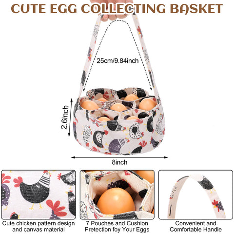 Silicherry mini egg basket 7-pouch design keeps eggs organized during chores