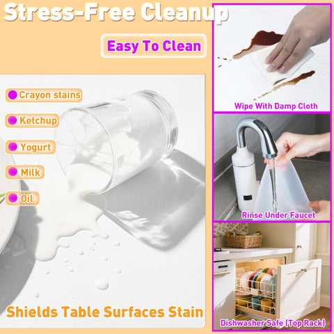 Roll-flat storage design keeps Siliconty placemats tidy when not in use