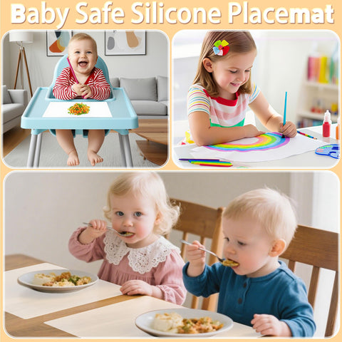 Top-rack dishwasher-safe Siliconty placemats for easy cleanup