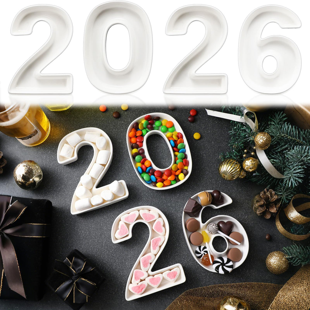 SiliFine 2026 letter charcuterie board for festive snack layouts.