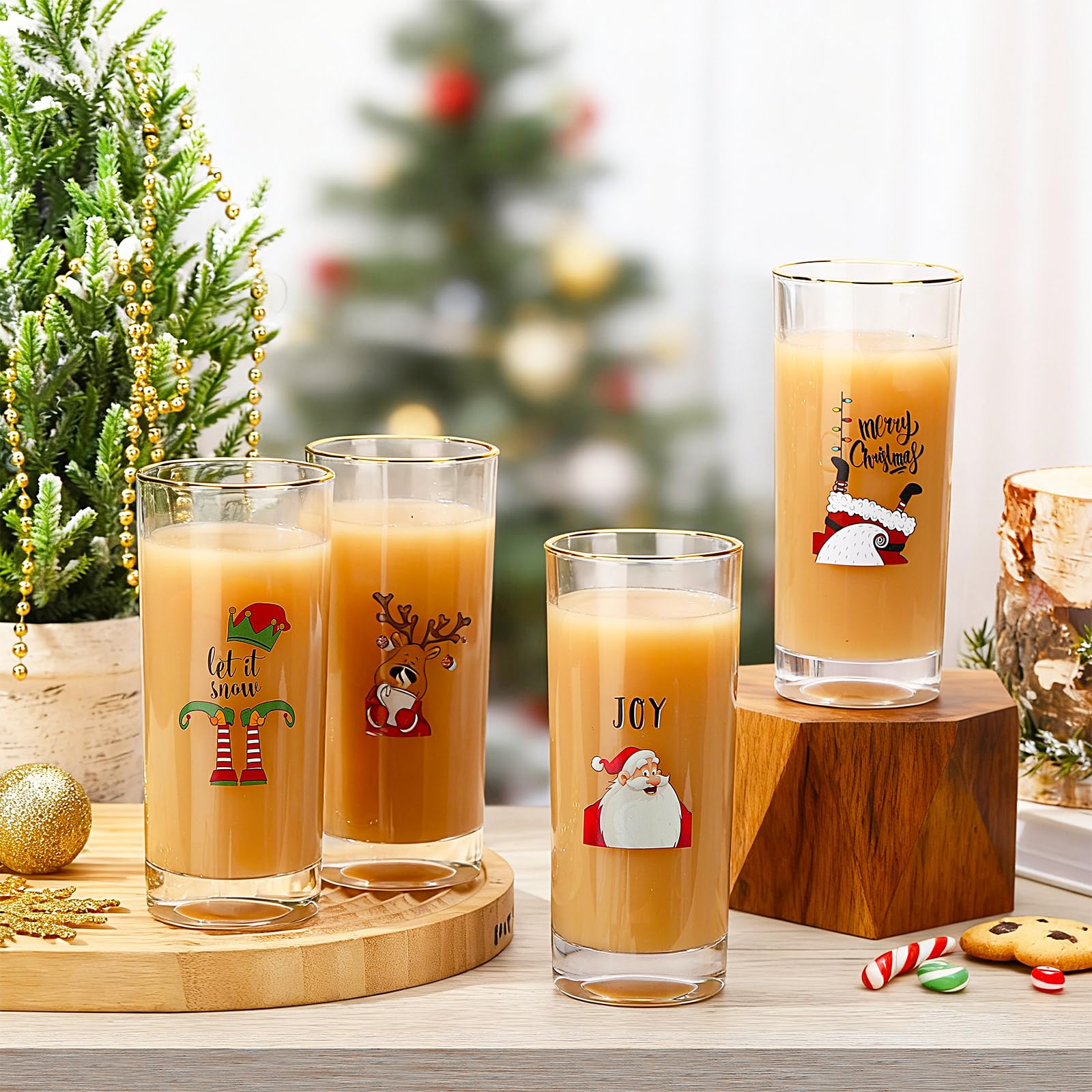 SiliFine fourth-pattern Christmas glass enhances holiday table decor
