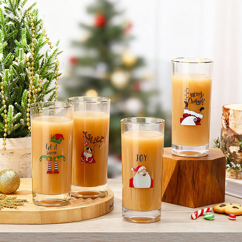 SiliFine fourth-pattern Christmas glass enhances holiday table decor