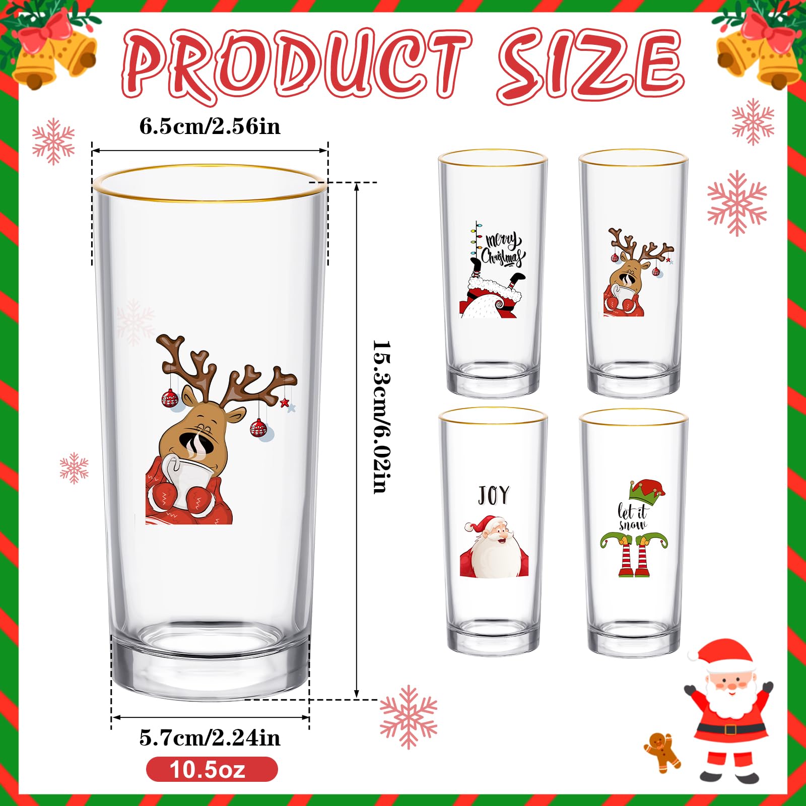SiliFine highball glass featuring Santa Claus motif for holiday gatherings