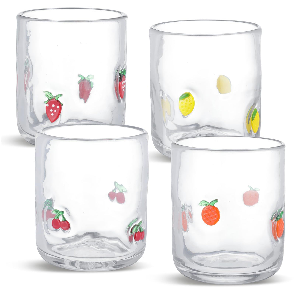 SiliFine lemon icon juice glass for refreshing beverages and stylish table setting