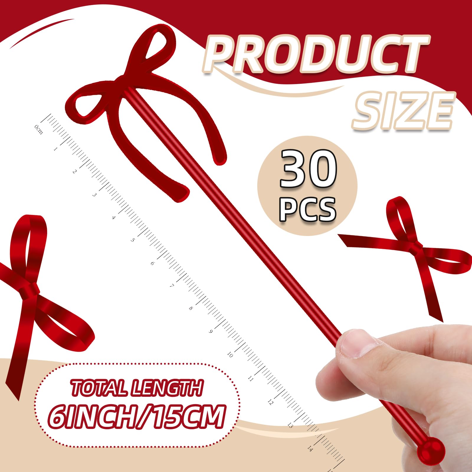 Silifine 6-inch bow-stirrers are reusable and durable for parties.