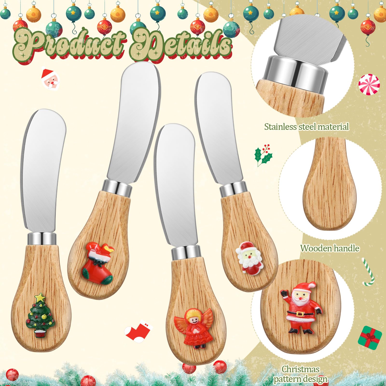 SiliFine stainless steel spreaders with wooden handles offer easy grip.