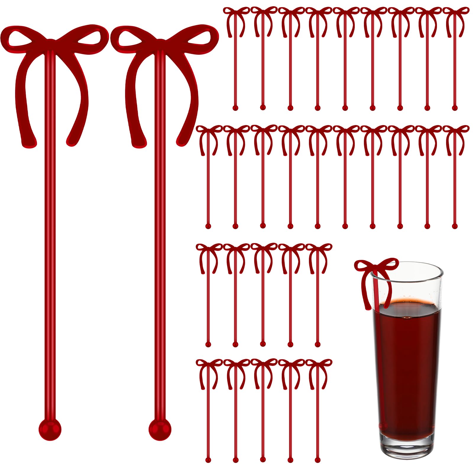 Silifine Valentine bow-stirrers add festive flair to cocktails.