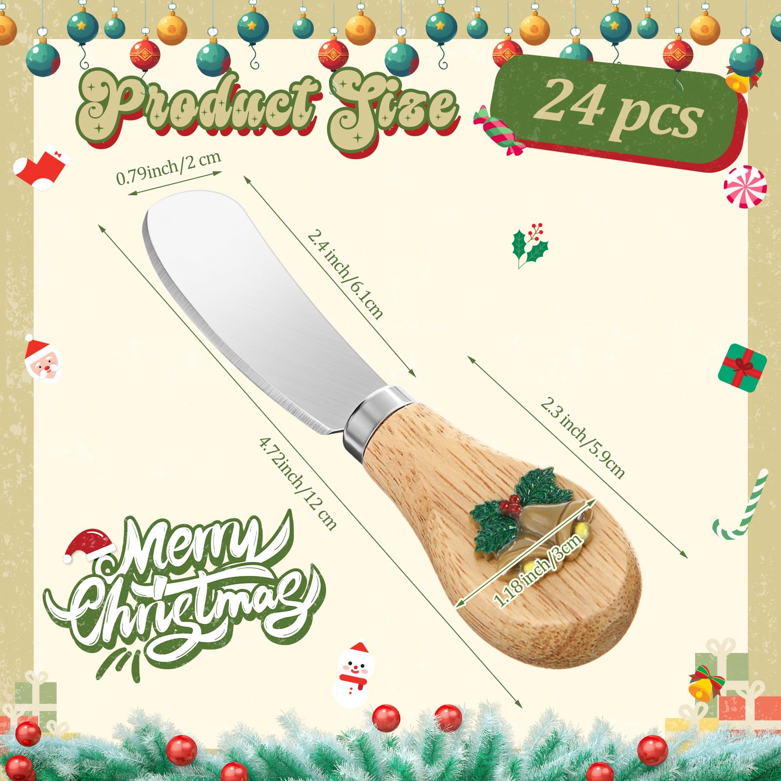 SiliFine wooden-handle detail highlights comfortable grip and festive flair.