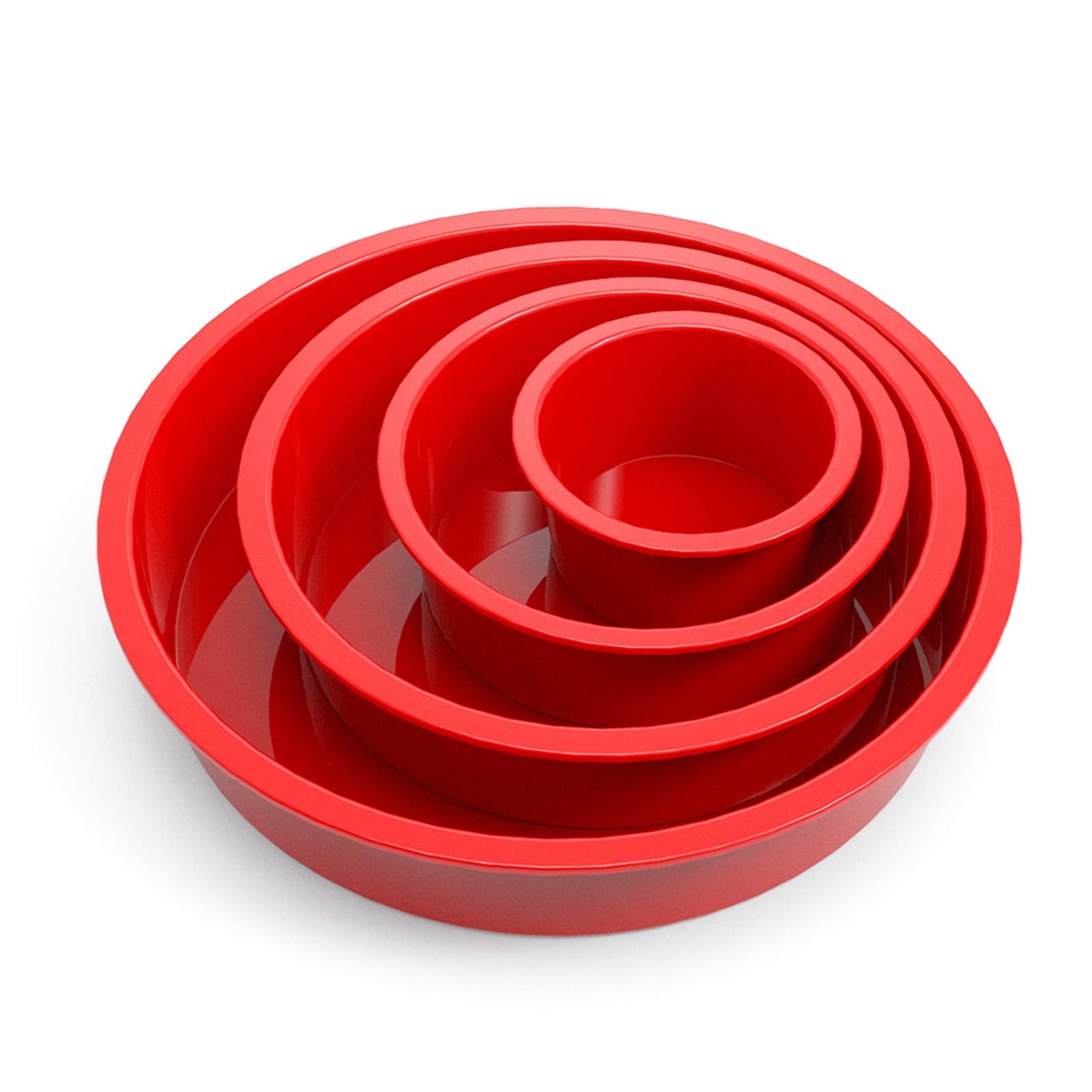 SILIVO 4-piece silicone cake pans set with round molds for layered cakes