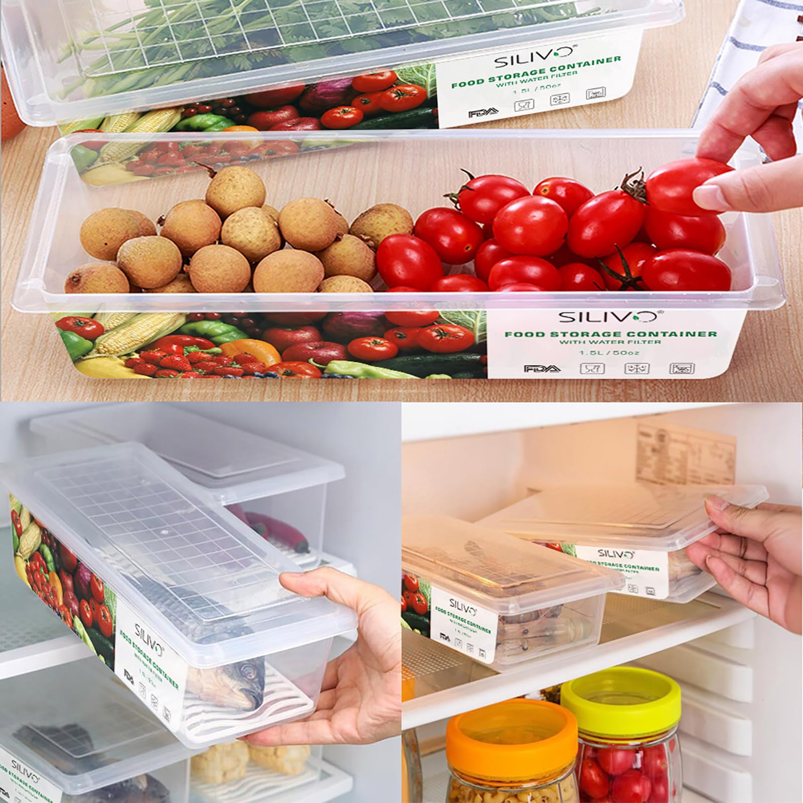 SILIVO BPA-free PP plastic ensures safe produce storage.