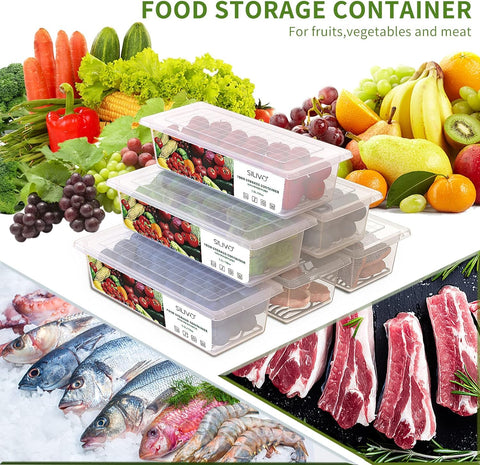 SILIVO fridge organizer 3-pack keeps produce neatly arranged.