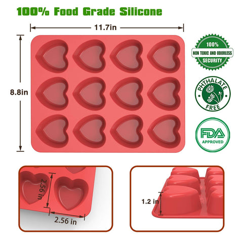 SILIVO heart pan designed for brownies and cupcakes with even heat.