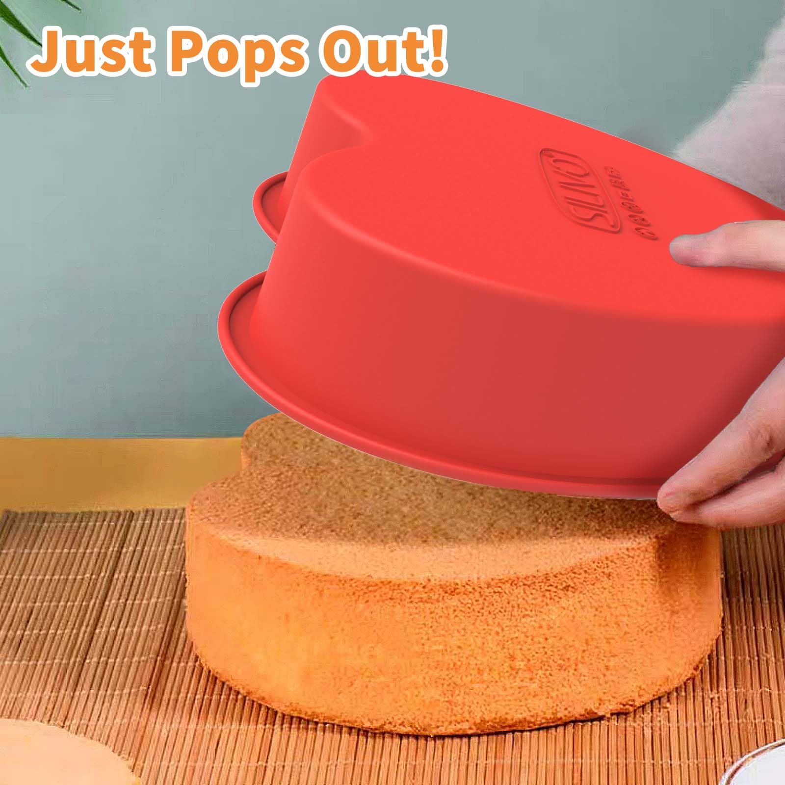 SILIVO heart pans with nonstick surface for simple dessert release.