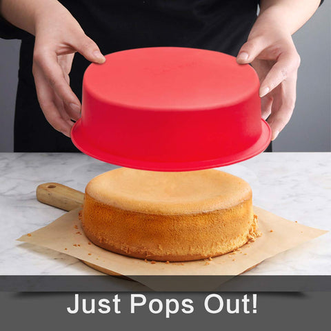 SILIVO nonstick silicone cake pan release enables effortless unmolding.