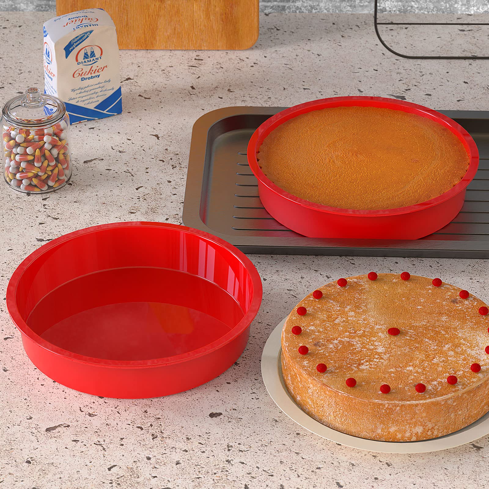 SILIVO oven and microwave-safe silicone molds for versatile baking.