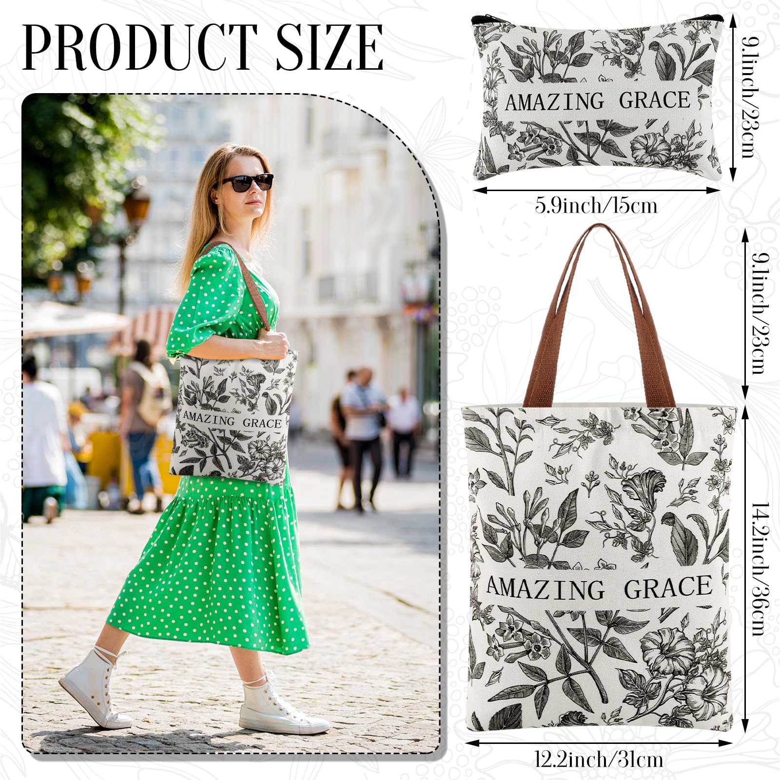 SilTriangle Canvas tote large size suitable for Bible and notebooks