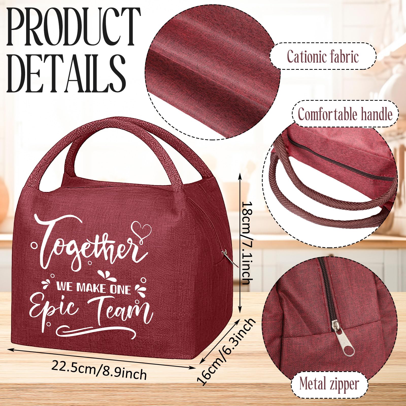 SilTriangle lunch bag with thank you print for team recognition.