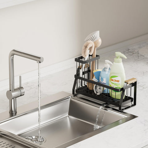 SILUB smart compartments store soap dispensers and tools neatly.