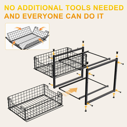 SILUB foldable shelves save space when not in use.