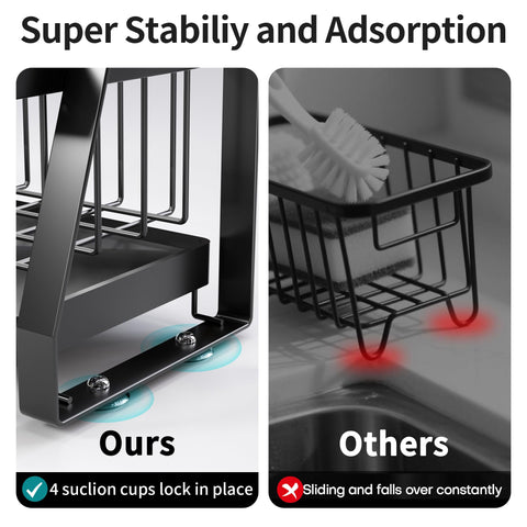 SILUB non-slip suction cups keep the organizer steady on any surface.