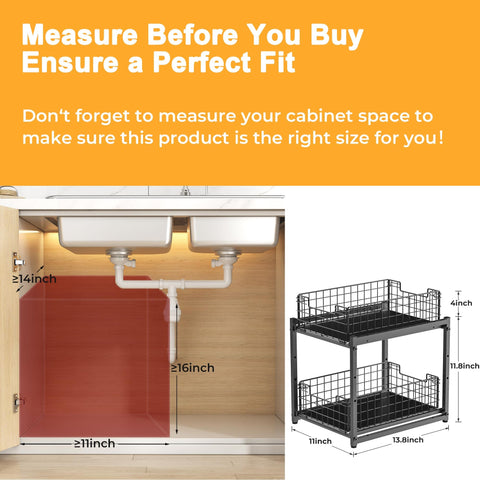 SILUB pull-out cabinet organizer side view shows smooth glide for quick retrieval.