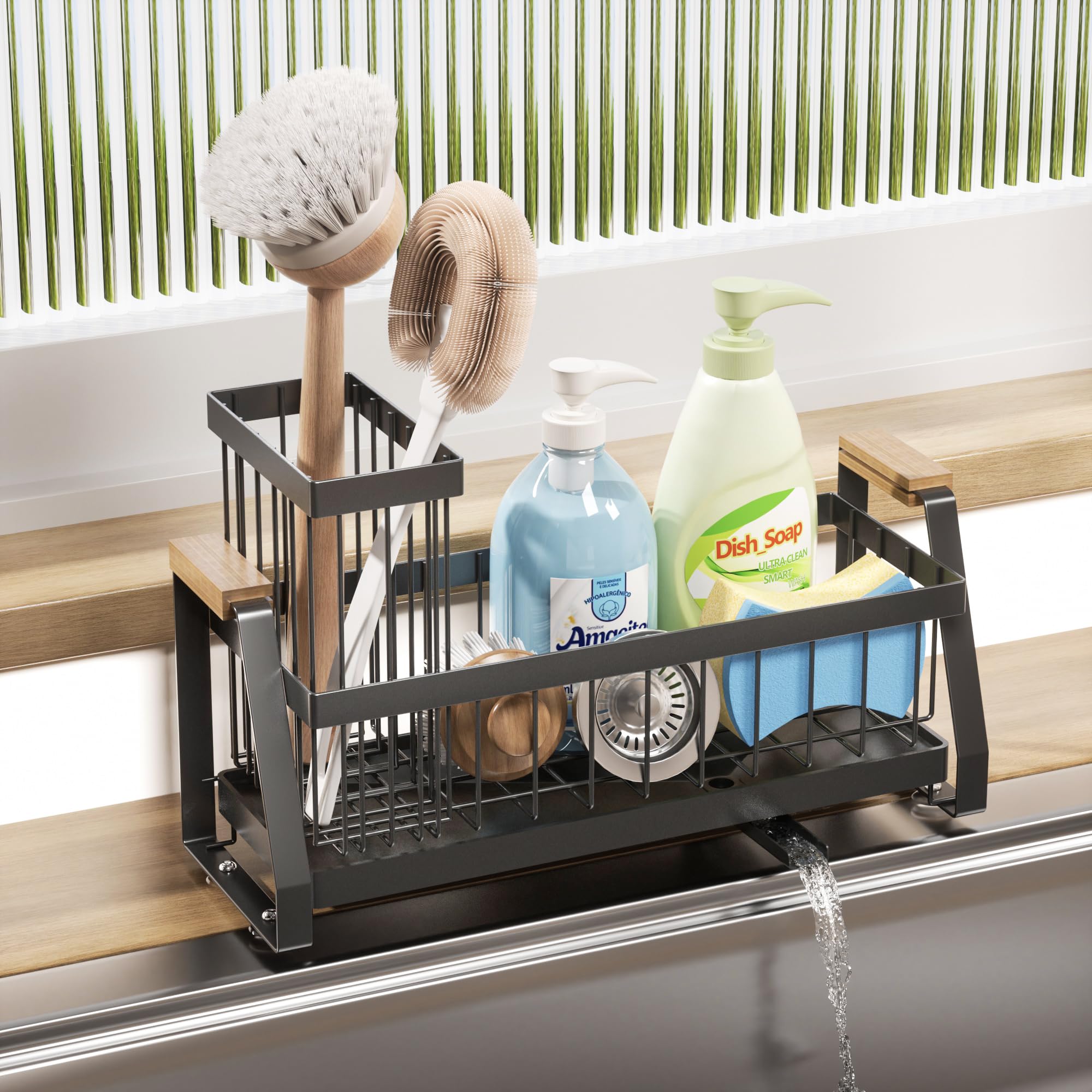 SILUB self-draining tray guides water away for a cleaner sink area.