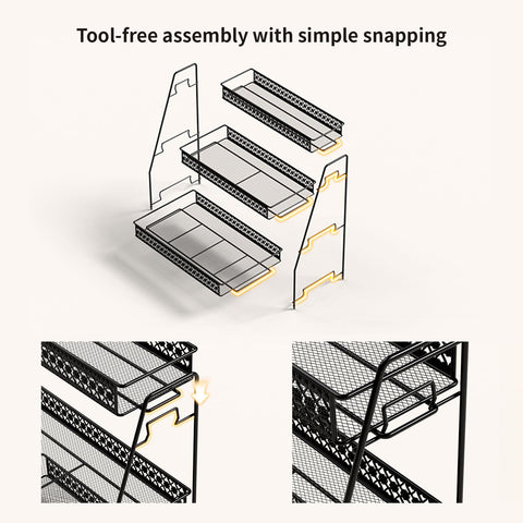 SILUB Vintage spice rack features a stable non-slip base for steady use.