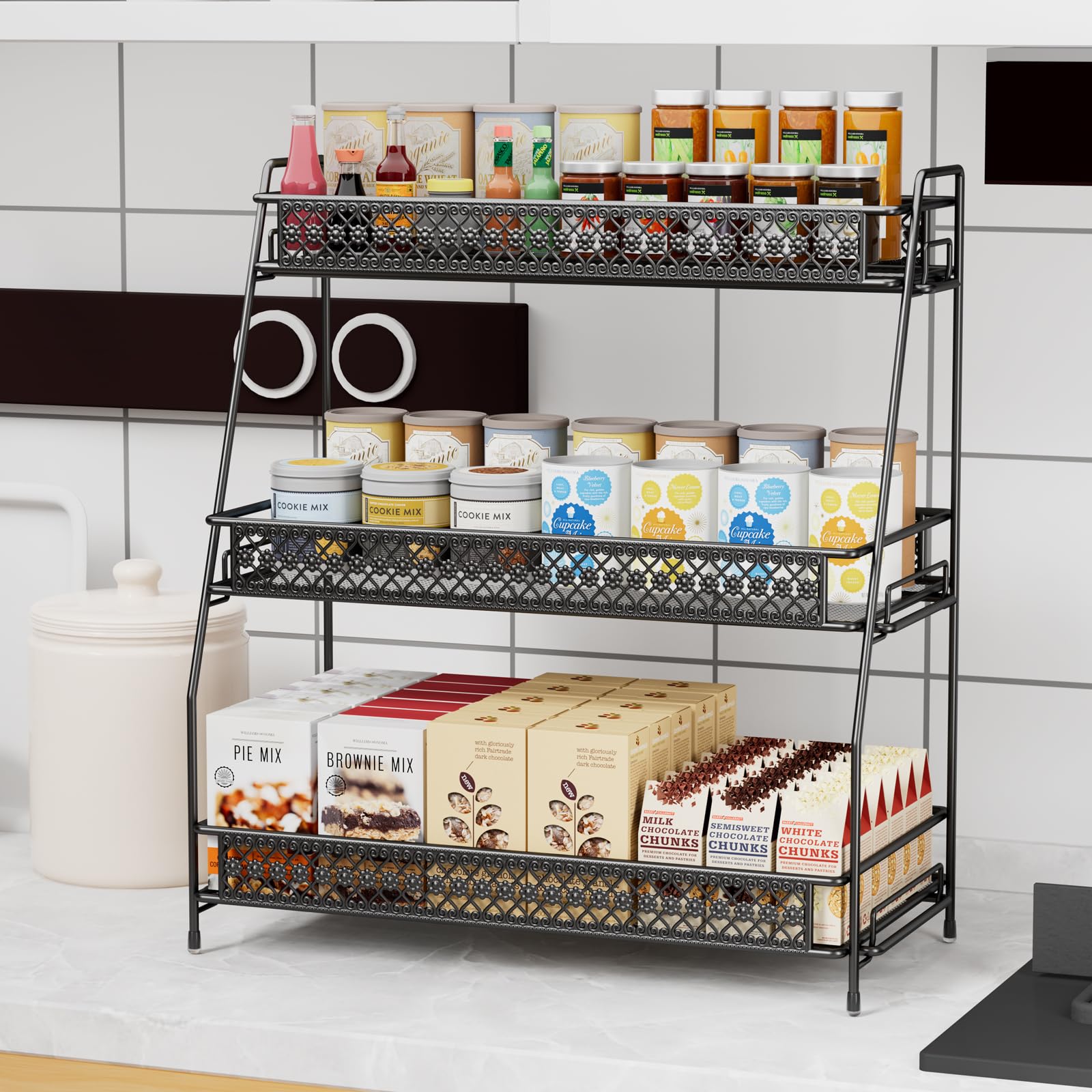 SILUB Vintage is crafted from durable steel for lasting counter storage.