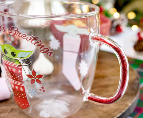 Silver Buffalo BPA-free glass mug for daily use.