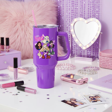Silver Buffalo Bratz tumbler care note underscores hand wash only.